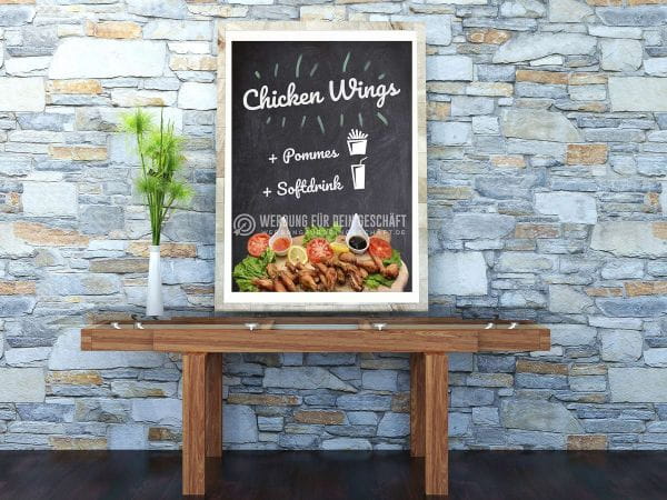 Chicken Wings Plakat | Werbetafel Chicken Wings Angebot
