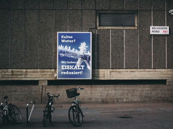 Eiskalt reduziert Poster | Werbebanner für Geschäfte