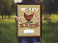Frische Eier Poster | Werbeschild für Eierverkäufer