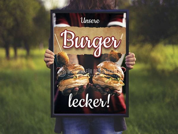 Unsere Burger - lecker Werbebanner | Plakat auch in DIN A 0