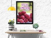 Frische Himbeeren Poster | Werbeposter für Obsthändler