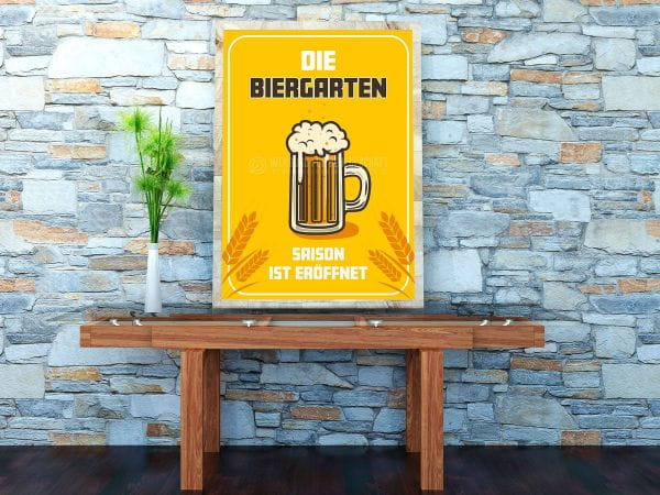 Biergartensaison eröffnet Werbeposter | Plakat für Werbeaufsteller