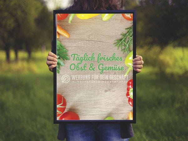 Täglich frisches Obst & Gemüse Plakat | Obst & Gemüse Plakat