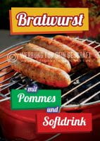 Bratwurst mit Pommes Werbeplakat | Poster auch in DIN A 0
