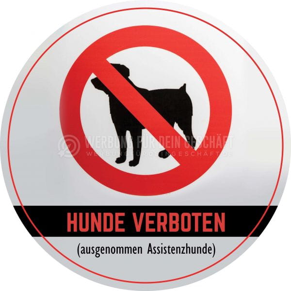 Rund | Hunde verboten Hinweisposter | Plakat für Werbeaufsteller | Rundformat