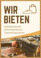 Wir bieten Schuhreparaturen Plakat | Poster kaufen