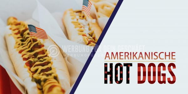 2:1 | Amerikanische Hot Dogs Plakat | Werbeposter für deinen Imbiss | 2 zu 1 Format