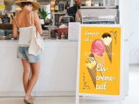 Sommer ist Eiscremezeit Poster | Werbebanner für Eis