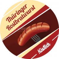 Rund | Thüringer Rostbratwurst - Köstlich Werbetafel | Werbung | Rundformat