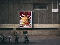 Pulled Pork Burger Werbeplakat | Poster für Werbeaufsteller