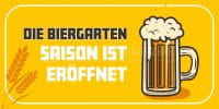 2:1 | Biergartensaison eröffnet Werbeposter | Plakat für Werbeaufsteller | 2 zu 1 Format 2:1 | Biergartensaison eröffnet Werbeposter | Plakat für Werbeaufsteller | 2 zu 1 Format