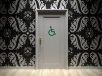 Toiletten Aufkleber | Rollstuhlfahrer Standard | Klassisch dunkelgruen