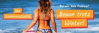 3:1 | Braun trotz Winter Plakat | Werbebanner für Ihr Sonnenstudio | 3 zu 1 Format