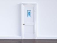 Toiletten Aufkleber | Weiblich Standard | Klassisch hellblau