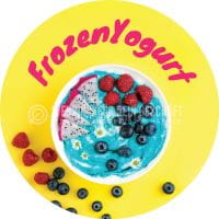 Rund | Frozen Yogurt Plakat | Werbe-Poster für Frozen Yogurt | Rundformat