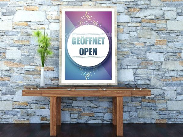 Geöffnet / Open Werbebanner | Plakat online drucken