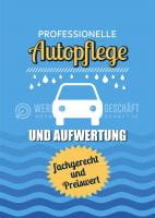 Professionelle Autopflege Poster | Werbeschild Autopflege