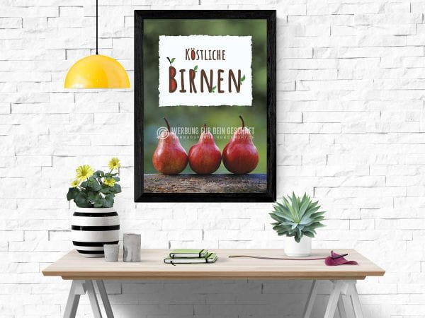 Köstliche Birnen Werbeschild | Werbung für Plakatständer