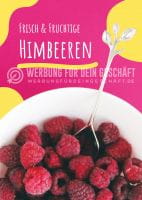 Frische & fruchtige Himbeeren Poster | Werbebanner für deinen Hofladen