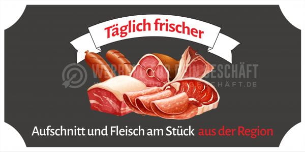 2:1 | Aufschnitt und Fleisch aus der Region Poster | Werbeposter für Metzger | 2 zu 1 Format