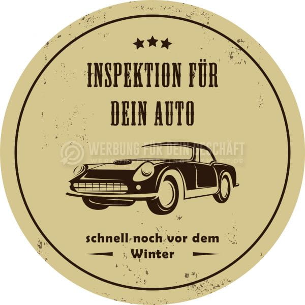 Rund | Inspektion für dein Auto Werbetafel | Werbung für Plakatständer | Rundformat