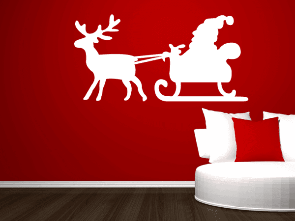 Weihnachtsmann mit Schlitten Wandtattoo