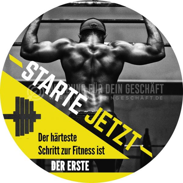 Rund | Starte jetzt Poster | Werbeposter für Fitnessstudio | Rundformat