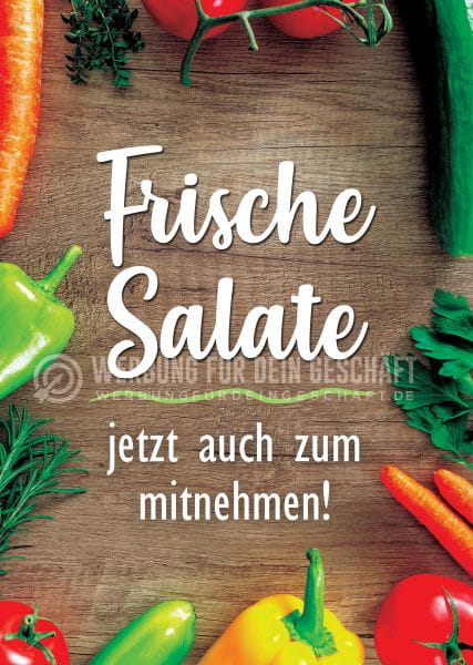 Frische Salate Poster | Werbetafel für dein Geschäft