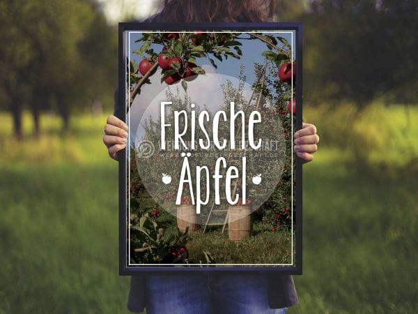 Frische Äpfel Plakat | Werbetafel für Äpfel