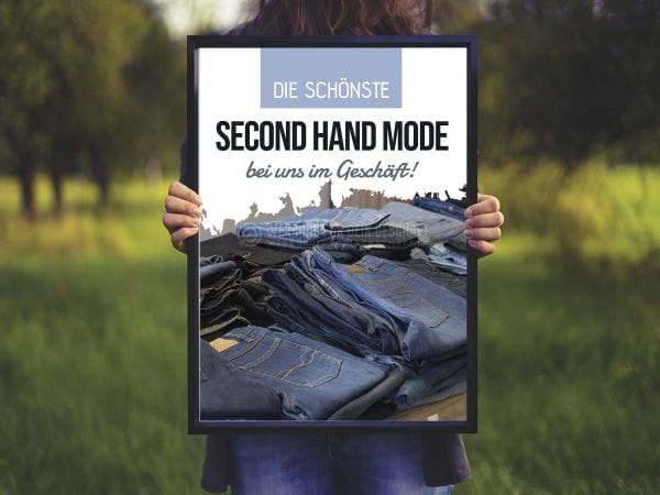 Second Hand Mode Werbeposter | Plakat für Werbeaufsteller