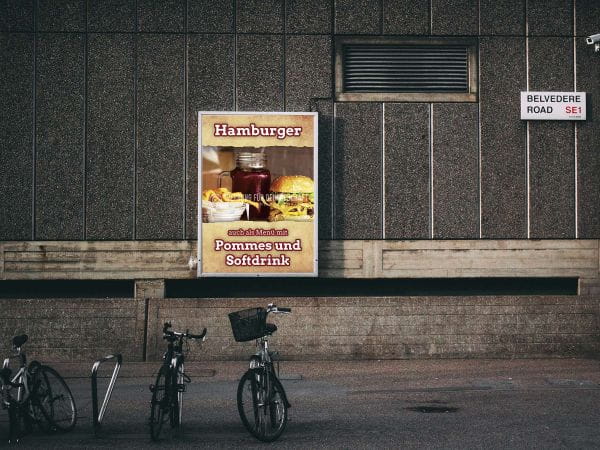 Hamburger auch als Menü Poster | Auch für Plakatständer