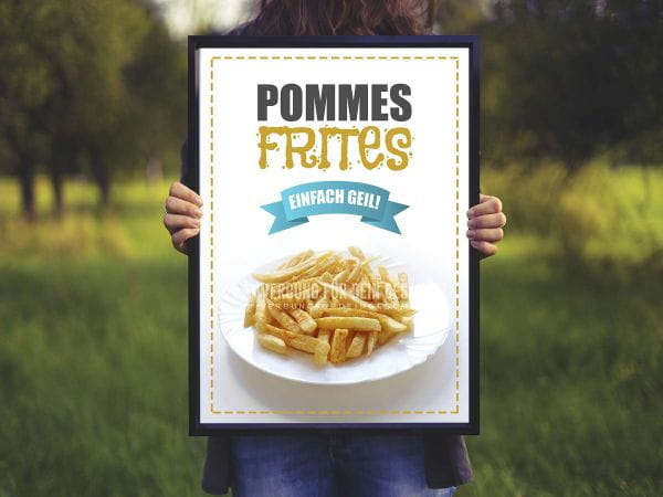 Pommes Frites Poster | Werbeplakat Imbiss