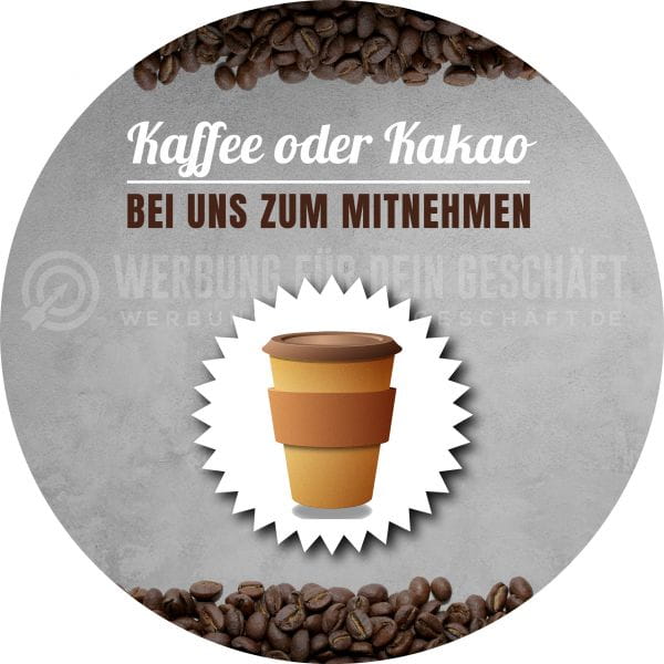 Rund | Kaffee oder Kakao Plakat | Werbebanner Kaffee | Rundformat