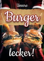 Unsere Burger - lecker Werbebanner | Plakat auch in DIN A 0