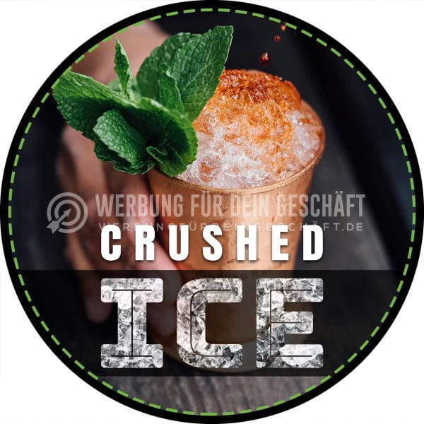 Rund | Crushed Ice Plakat | Werbetafel für Geschäft | Rundformat