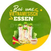 Rund | Bei uns vietnamesisch Essen Poster | Plakatwerbung | Rundformat