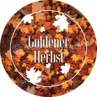 Rund | Goldener Herbst Plakat | Werbeschild für Herbst | Rundformat