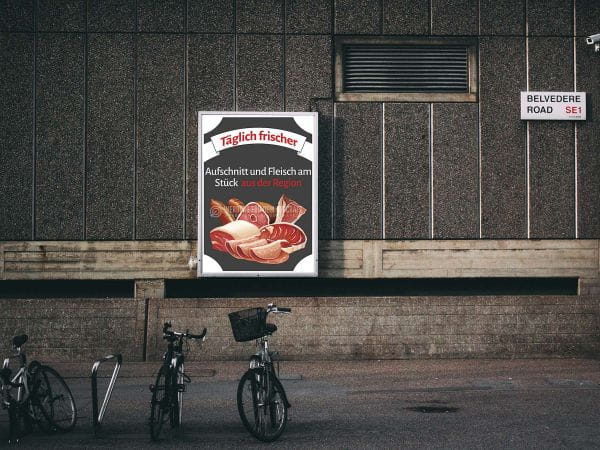 Aufschnitt und Fleisch aus der Region Poster | Werbeposter für Metzger