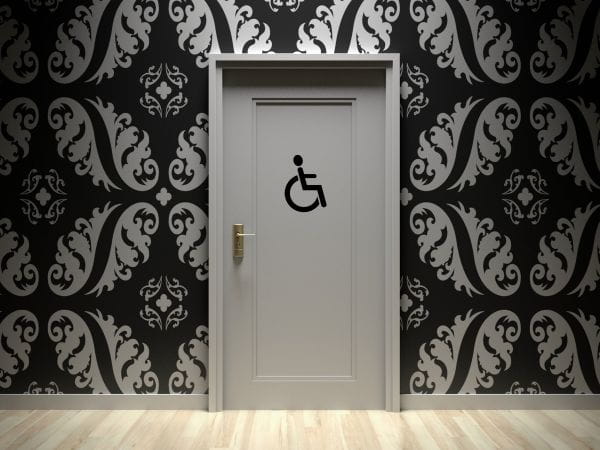 Toiletten Aufkleber | Rollstuhlfahrer Standard | Klassisch schwarz