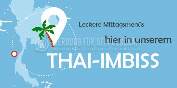 2:1 | Leckere Mittagsmenüs Thai-Imbiss Poster | Werbung | 2 zu 1 Format
