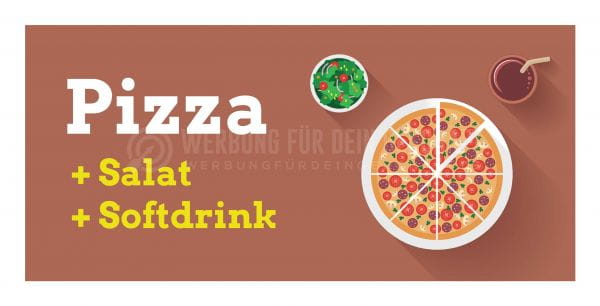2:1 | Pizza + Salat + Softdrink Werbung | Plakat auch in DIN A 0 | 2 zu 1 Format