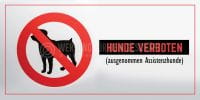 2:1 | Hunde verboten Hinweisposter | Plakat für Werbeaufsteller | 2 zu 1 Format