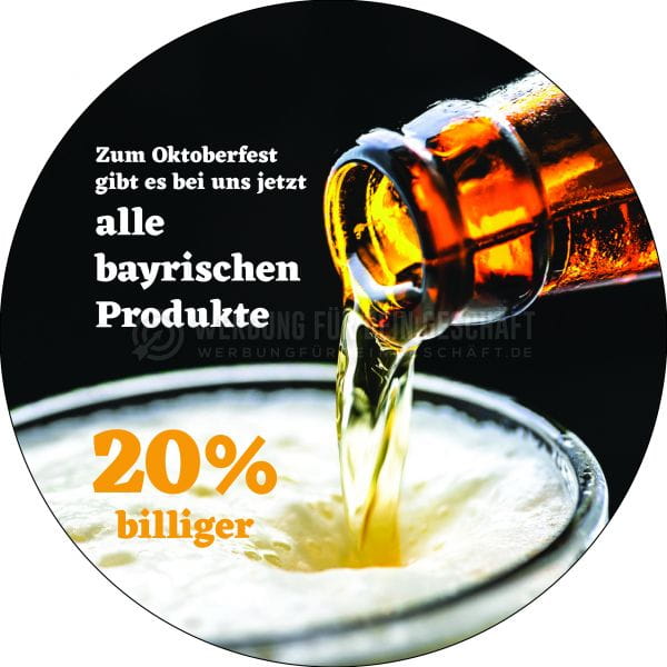 Rund | Rabatt auf bayrische Produkte Poster | Poster auch in DIN A 1 | Rundformat