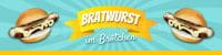 4:1 | Bratwurst Plakat | Werbetafel Bratwurst im Brötchen | 4 zu 1 Format