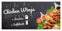 2:1 | Chicken Wings Plakat | Werbetafel Chicken Wings Angebot | 2 zu 1 Format