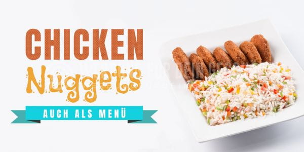 2:1 | Chicken Nuggets Plakat | Werbeplakat Chicken Nuggets | 2 zu 1 Format
