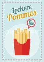 Leckere Pommes Plakat | Werbeplakat Imbiss