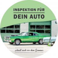 Rund | Inspektion für dein Auto Plakat | Poster auch in DIN A 1 | Rundformat