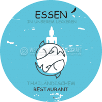 Rund | Essen im thailändischem Restaurant Poster | Werbung | Rundformat