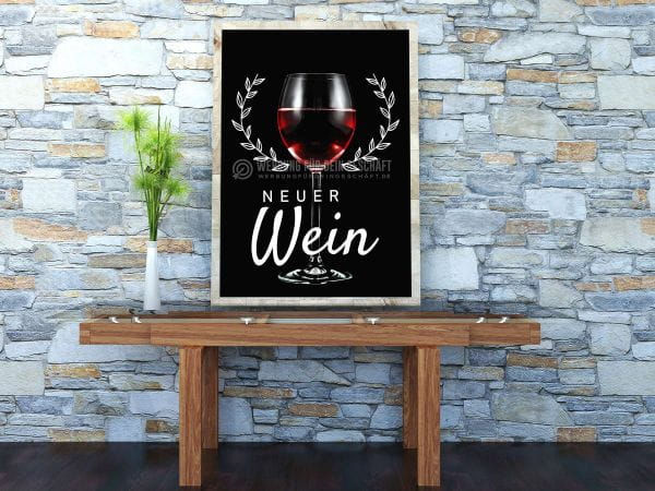 Neuer Wein Poster | Werbetafel für Wein